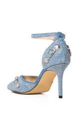 AZALEA WANG BREAK THE RULES EMBELLISHED PUMP IN DENIM