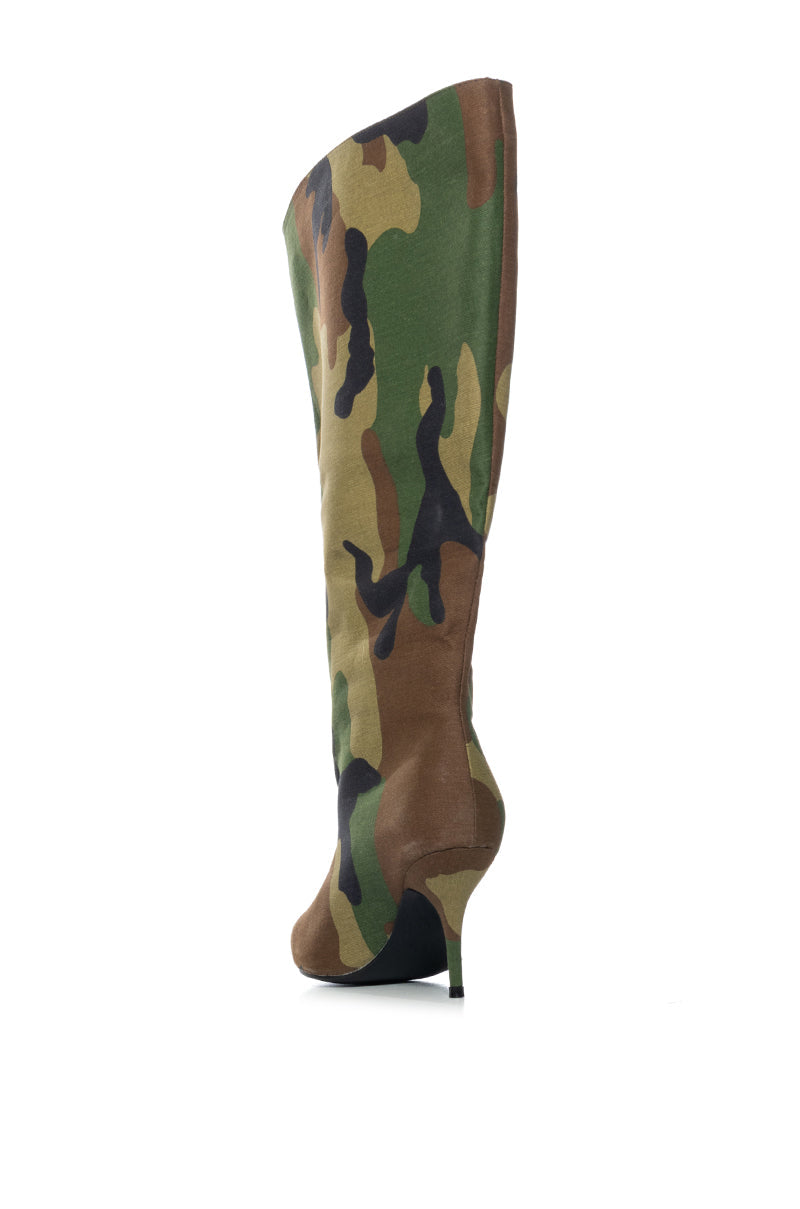 AZALEA WANG BRIGHTEN CAMO BUCKET BOOTIE IN BROWN