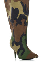 AZALEA WANG BRIGHTEN CAMO BUCKET BOOTIE IN BROWN
