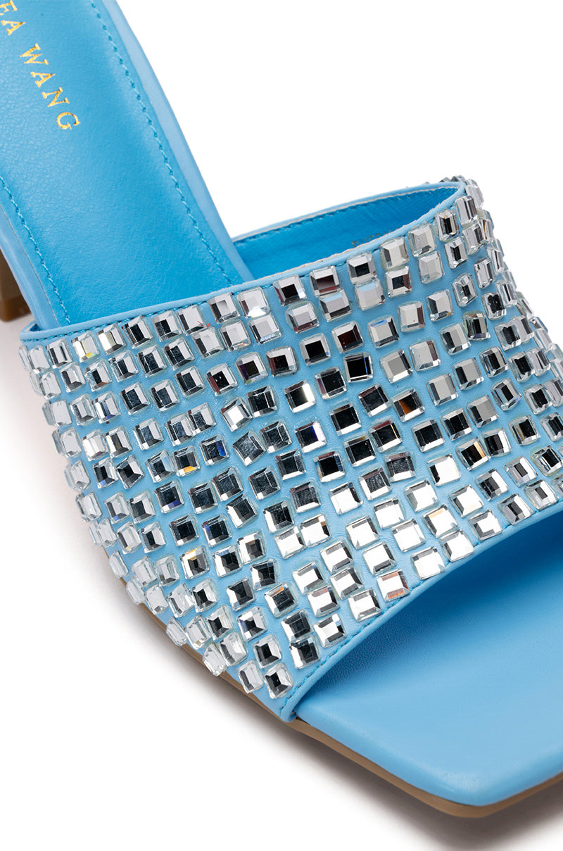 AZALEA WANG BUFFALO EMBELLIHED SANDAL IN TURQUOISE