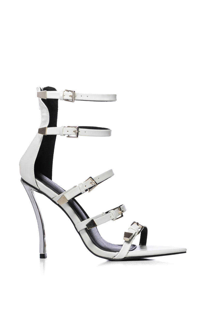 AZALEA WANG CADA STILETTO SANDAL IN WHITE
