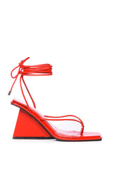 AZALEA WANG CADDIE RED WEDGE SANDAL