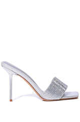 AZALEA WANG CAILY SILVER STILETTO MULE