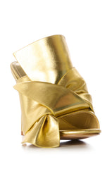 AZALEA WANG CANDY COATED MULE SANDAL IN GOLD