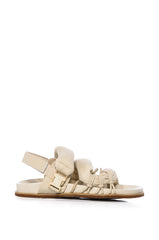 AZALEA WANG CAPTIVATING PUFFY FLAT SANDAL IN BONE