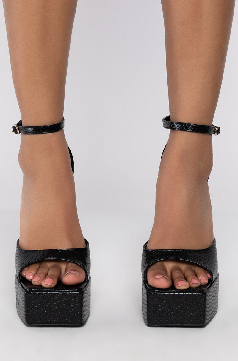 AZALEA WANG CATCH FLIGHTS NOT FEELINGS STILETTO SANDAL IN BLACK