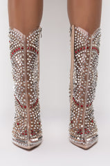 AZALEA WANG CENTER OF ATTENTION STILETTO BOOTIE IN NUDE