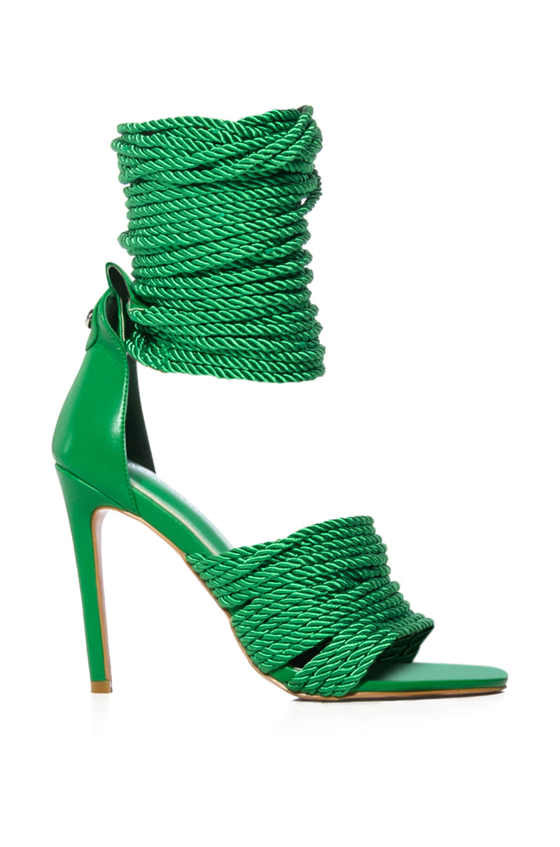 AZALEA WANG CHARLENE GREEN KNOTTED SANDAL