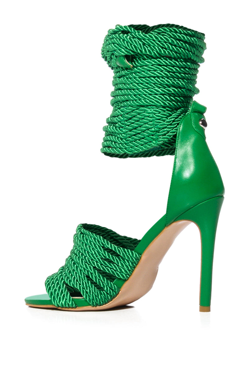 AZALEA WANG CHARLENE GREEN KNOTTED SANDAL