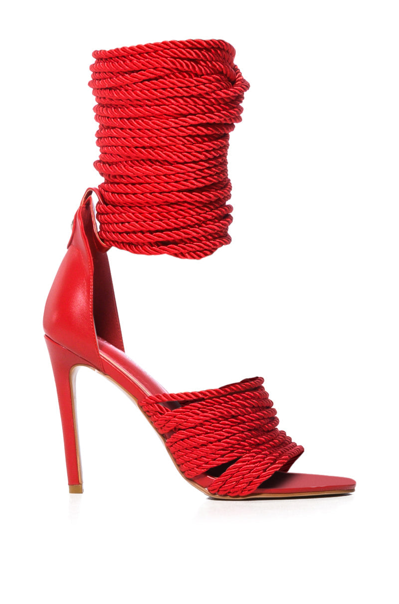 AZALEA WANG CHARLENE RED KNOTTED SANDAL