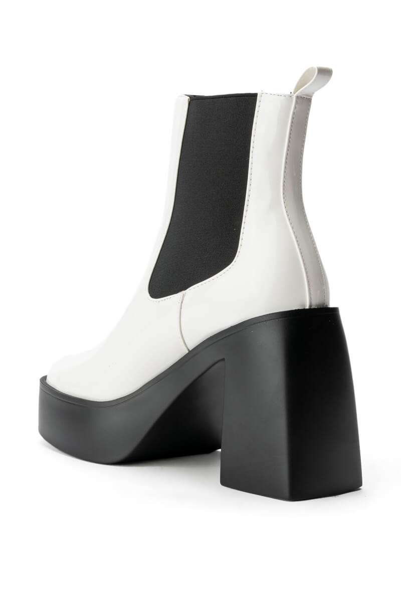 AZALEA WANG CHERRY CHUNKY BOOTIE IN BLACK WHITE