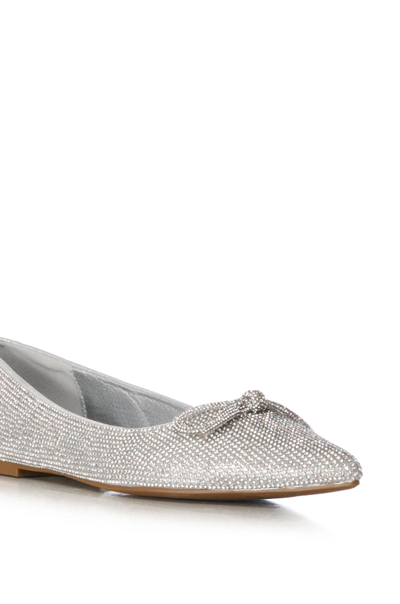 AZALEA WANG CITY LIGHTS RHINESTONE BALLET FLATS IN SILVER