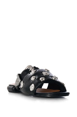 AZALEA WANG CLARABELLE SILVER CHARM SANDAL