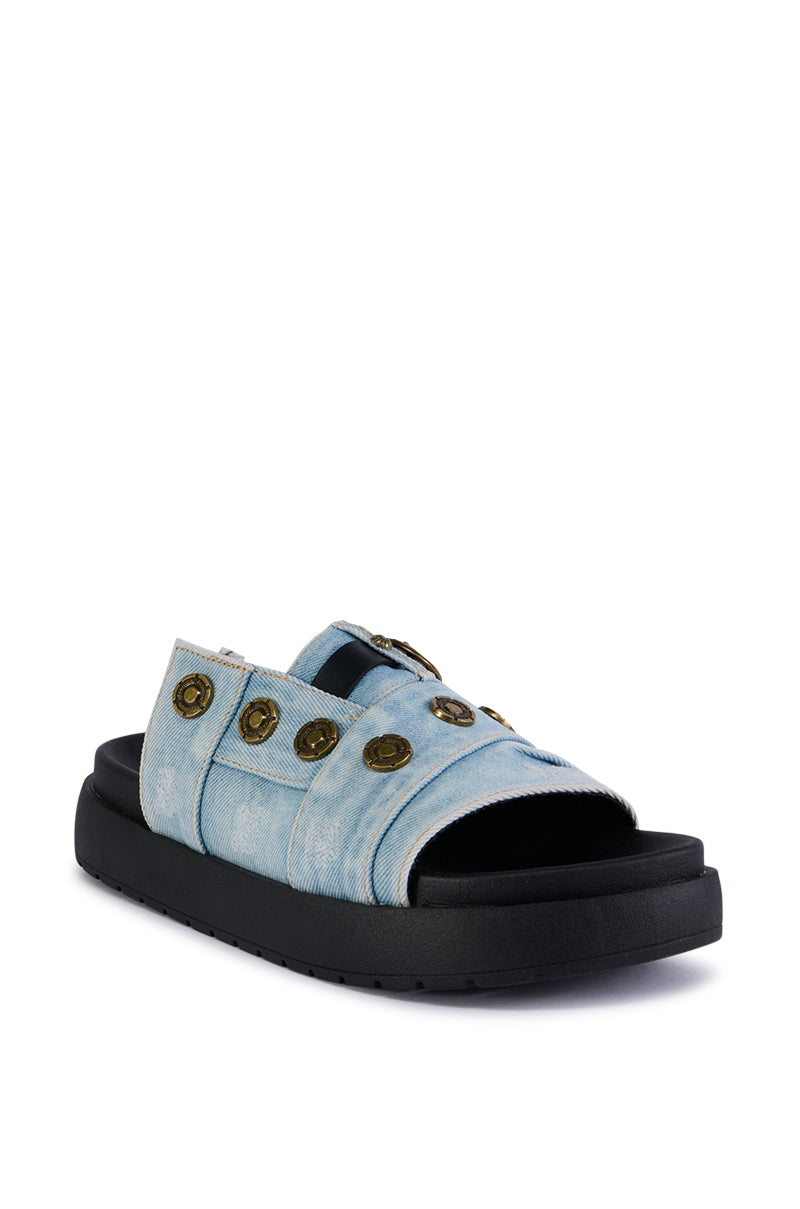 AZALEA WANG CLEMENCY DENIM SANDAL