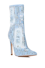 AZALEA WANG COLBIE DISTRESSED DENIM BOOTIE