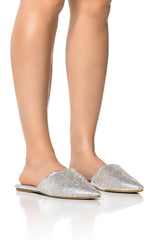 AZALEA WANG COLBY SILVER WOVEN FLAT