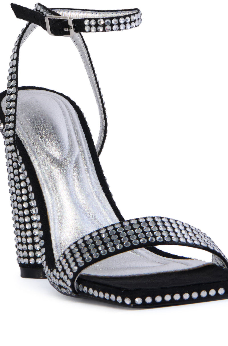 AZALEA WANG COLDEN BLACK EMBELLISHED SANDAL
