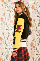 AZALEA WANG COLOR BLACK VARSITY BOMBER