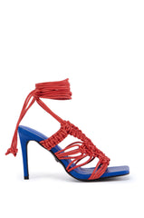 AZALEA WANG CONSTRUCTIVE BLUE COLORBLOCK SANDAL