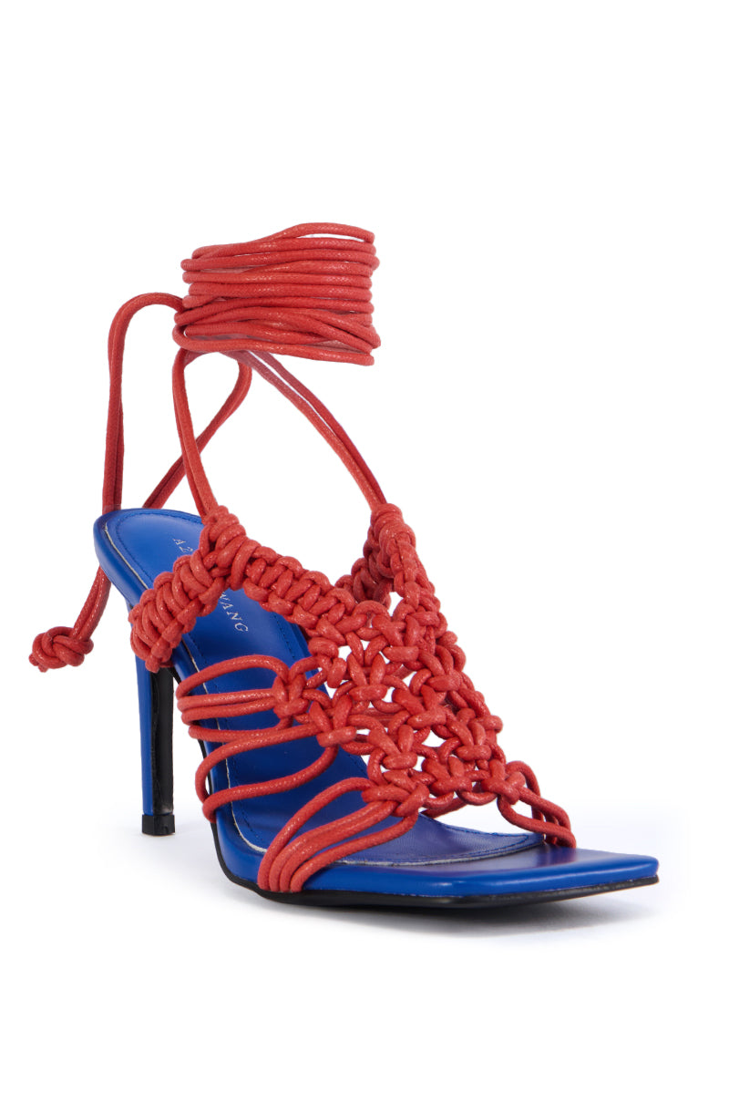 AZALEA WANG CONSTRUCTIVE BLUE COLORBLOCK SANDAL