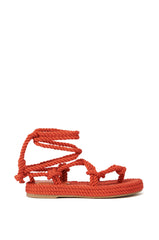 AZALEA WANG EVETTE ORANGE WOVEN SANDAL