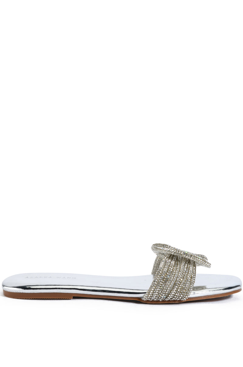 AZALEA WANG ALTHEA EMBELLISHED FLAT IN SILVER