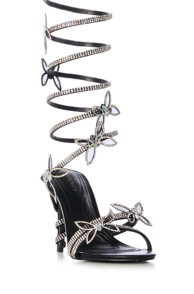 AZALEA WANG FLORIANA BUTTERFLY SANDAL IN BLACK
