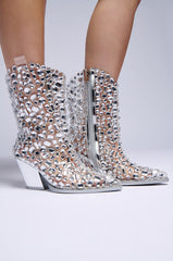 AZALEA WANG GEMMY PVC EMBELLISHED WESTERN BOOTIE
