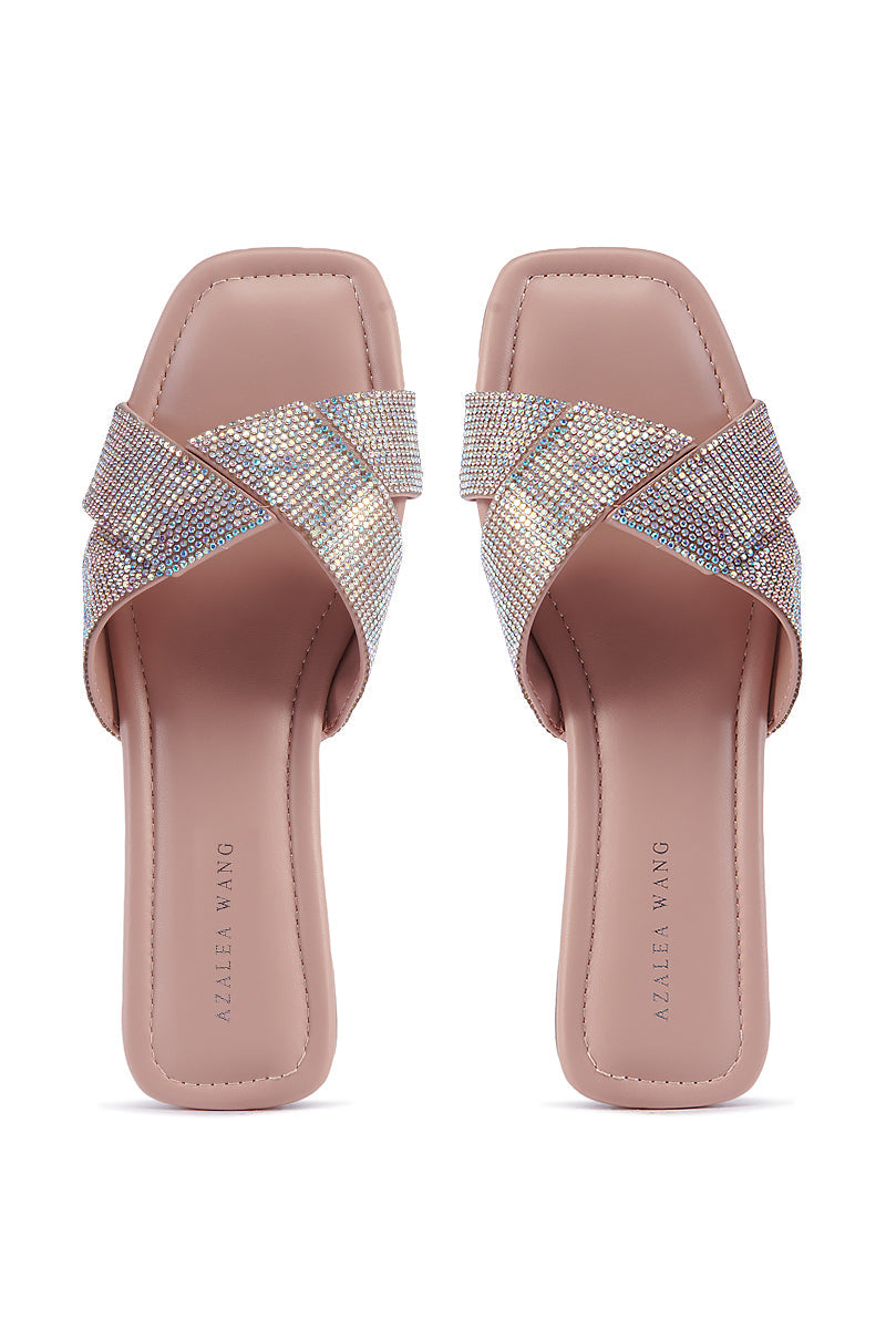 AZALEA WANG GOLDEN SEAL PINK FLAT SANDAL