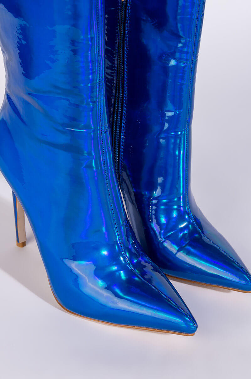 AZALEA WANG HALO SEXY STILETTO BOOTIE IN BLUE
