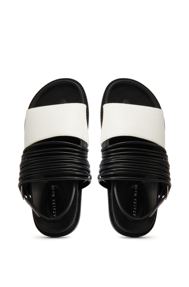 AZALEA WANG HILAIRE BLACK COLORBLOCK SANDAL