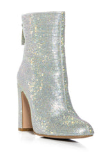 AZALEA WANG HONEY BUNCH SILVER EMBELLISHED BOOTIE