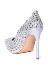 AZALEA WANG BERGEN EMBELLISHED PUMP IN SILVER