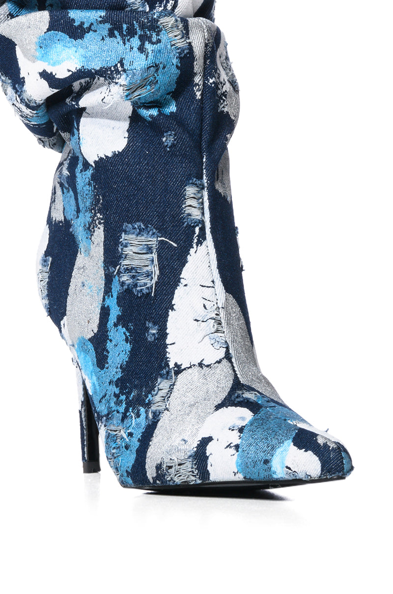 AZALEA WANG JAYCEE MULTI PAINT STROKE DETAIL BOOT