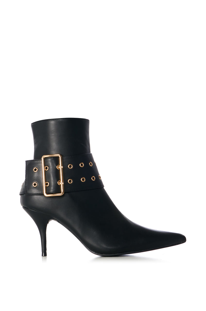 AZALEA WANG JOVANI BLACK BUCKLE BOOTIE