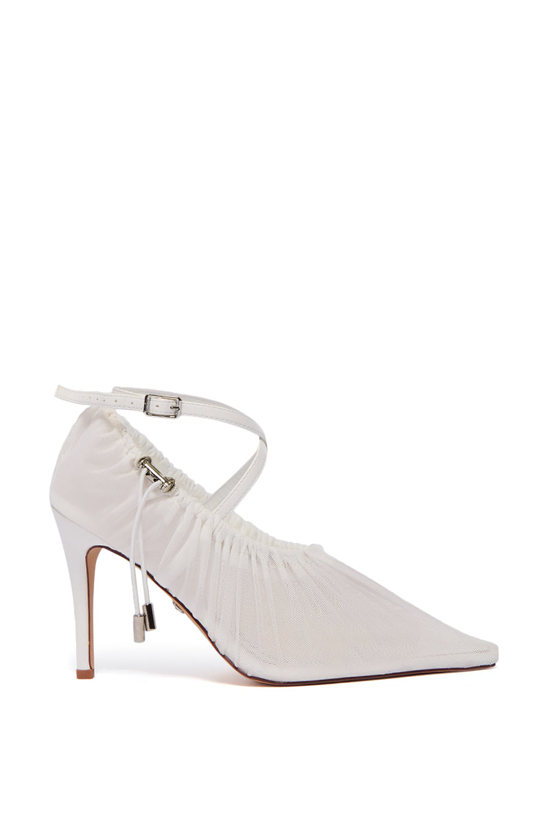 AZALEA WANG JUBILANCE WHITE MESH CINCH PUMP