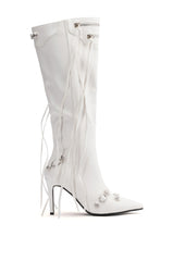 AZALEA WANG JUST FOR YOU STILETTO BOOT IN WHITE