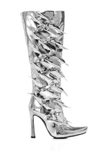 AZALEA WANG KATHY SILVER LIGHTNING BOLT DETAIL BOOT