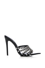 AZALEA WANG KINDRA CRYSTAL STILETTO SANDAL IN BLACK