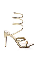 AZALEA WANG LOWRI GOLD COIL WRAP STILETTO