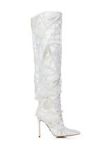 AZALEA WANG MAINSTREET WHITE ABSTRACT EMBELLISHED BOOT