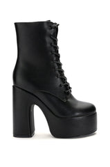 AZALEA WANG ADELYN PU CHUNKY BOOTIE IN BLACK