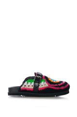 AZALEA WANG MURPHY CROCHET LOAFER IN BLACK MULTI