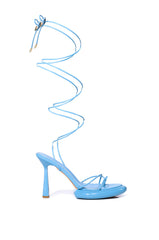 AZALEA WANG ACCURATE PATENT SANDAL IN BLUE