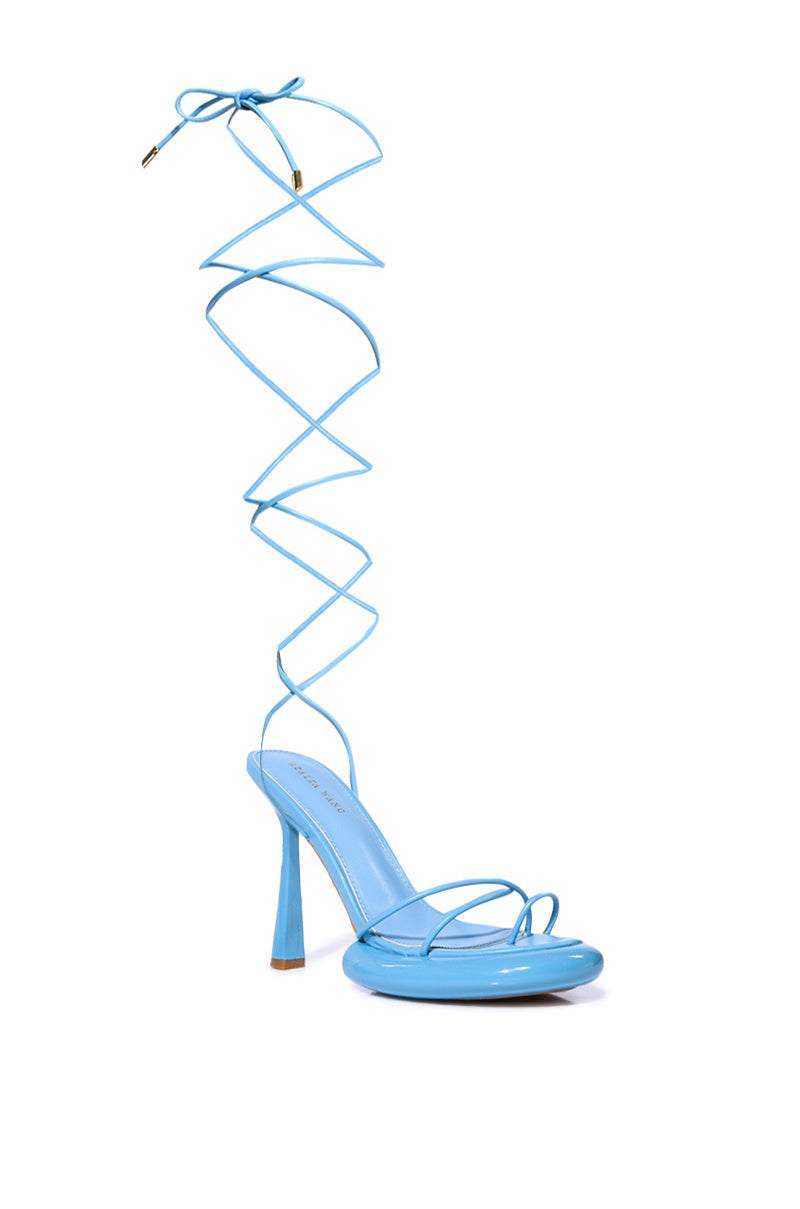 AZALEA WANG ACCURATE PATENT SANDAL IN BLUE