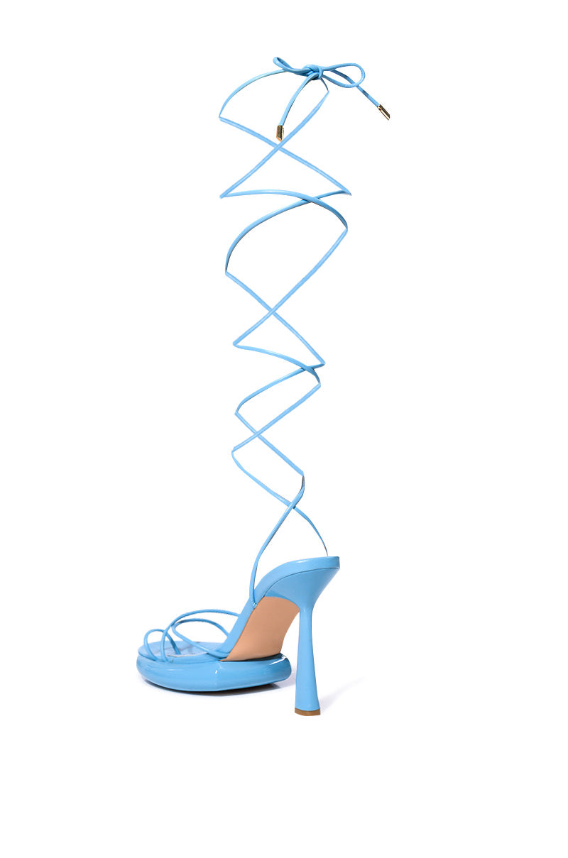 AZALEA WANG ACCURATE PATENT SANDAL IN BLUE