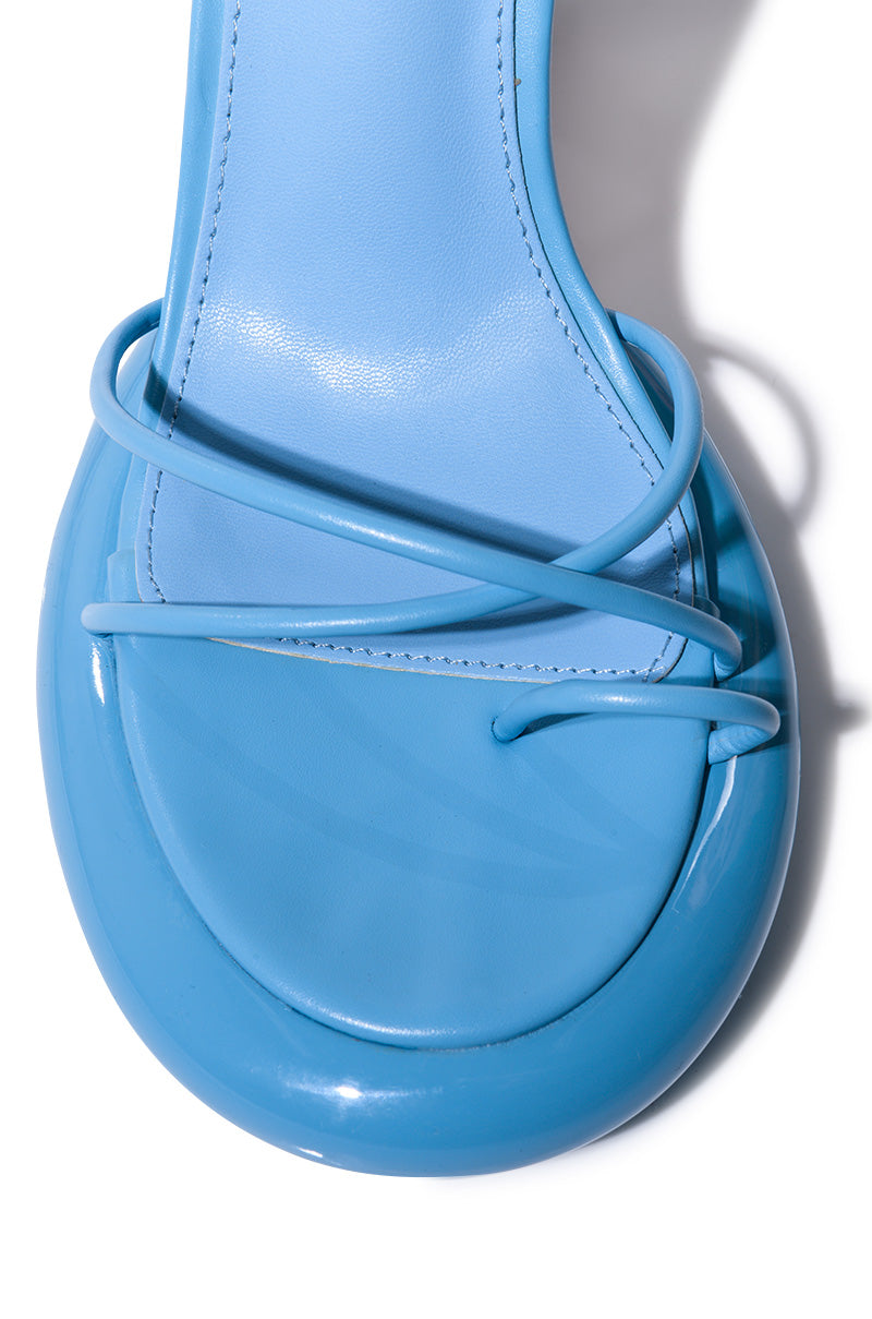 AZALEA WANG ACCURATE PATENT SANDAL IN BLUE