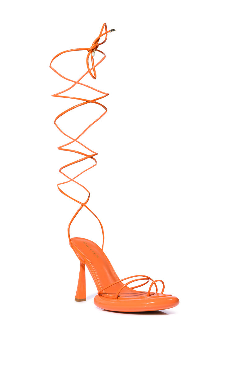 AZALEA WANG ACCURATE PATENT SANDAL IN ORANGE