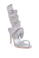 AZALEA WANG OCTAVIO SILVER CHAINMAIL COIL SANDAL