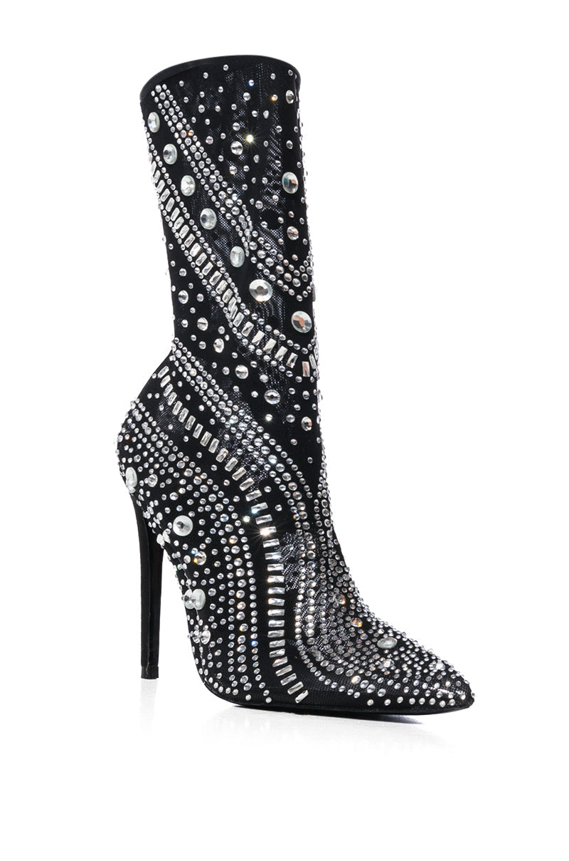 AZALEA WANG OPRY EMBELLISHED BOOTIE IN BLACK